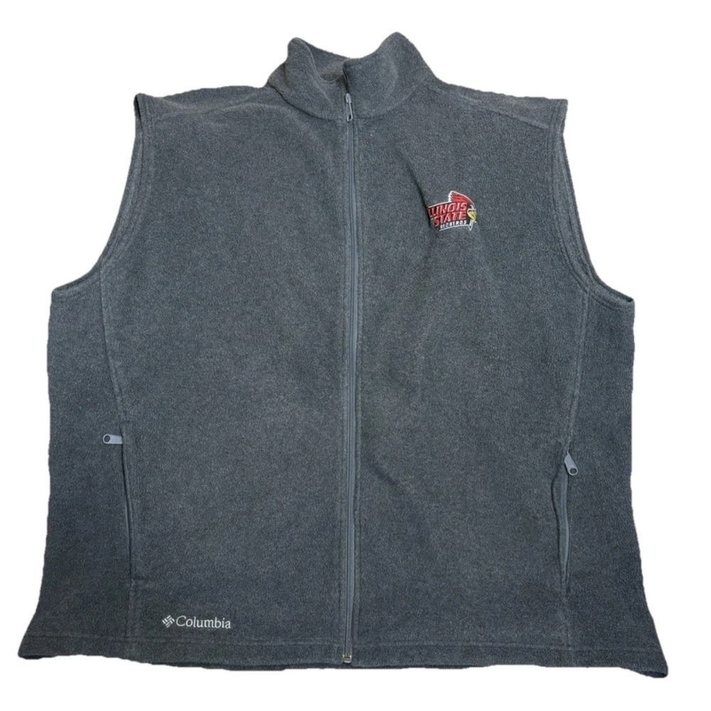 ILLINOIS STATE REDBIRDS COLUMBIA FLEECE VEST SZ. XXL- GRAY